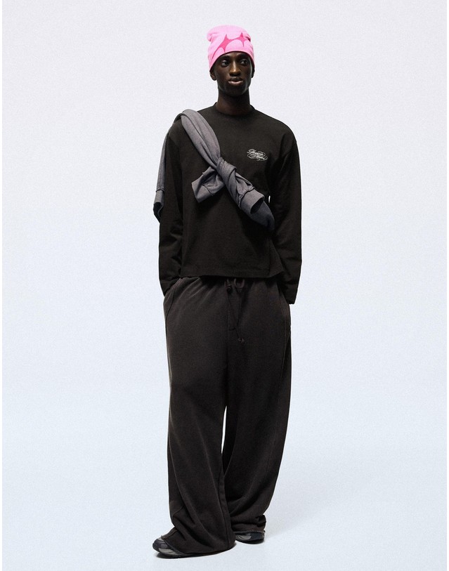 버쉬카 버쉬카 프린트 크루넥 긴팔 티셔츠 3247/120 DARK GREY 그레이 착용컷