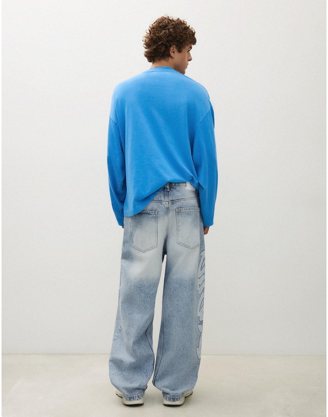 버쉬카 버쉬카 수퍼 배기 사이드 패치 청바지 2578/335 LIGHT BLUE 블루 착용컷