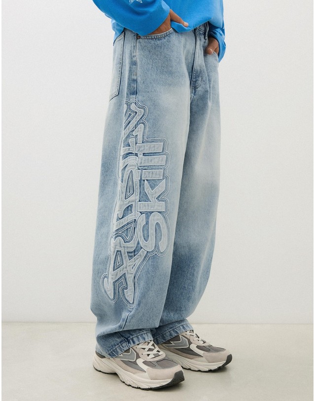 버쉬카 버쉬카 수퍼 배기 사이드 패치 청바지 2578/335 LIGHT BLUE 블루 착용컷