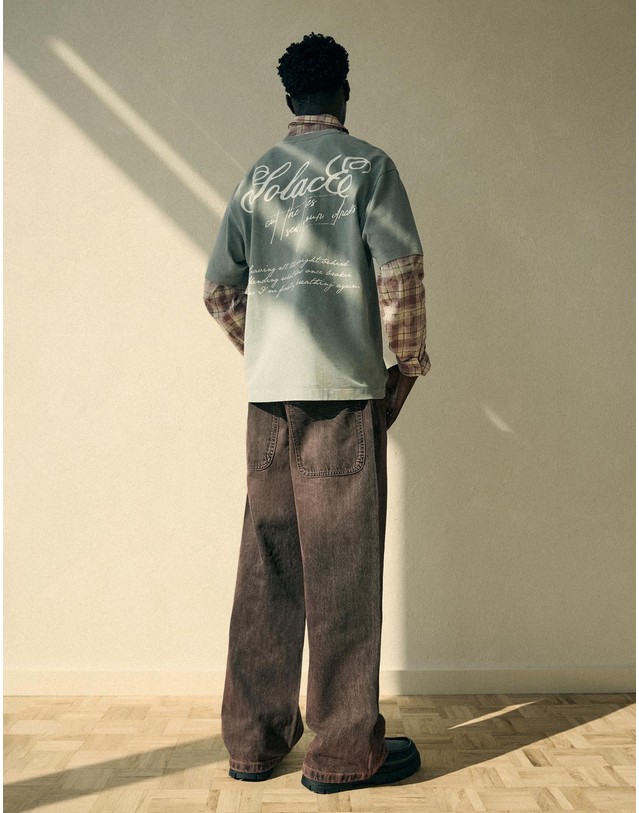 버쉬카 버쉬카 배기 스케이터 와이드 청바지 2582/236 BROWN 브라운 착용컷