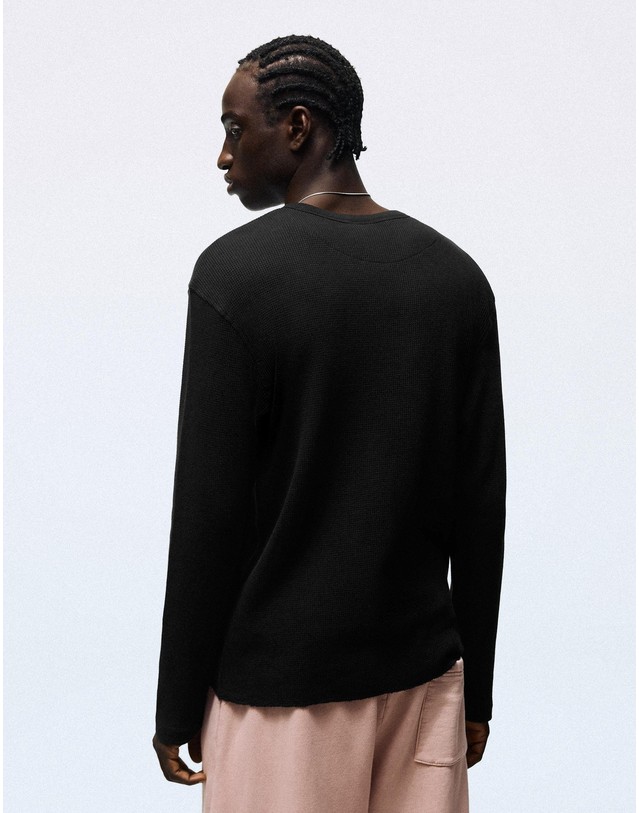 버쉬카 버쉬카 슬림핏 헨리넥 긴팔 티셔츠 3278/443 BLACK 블랙 착용컷