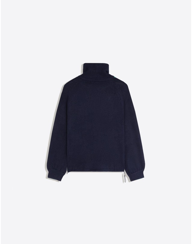 버쉬카 버쉬카 하이넥 하프집업 니트 스웨터 3431/686 BLUE 네이비 착용컷