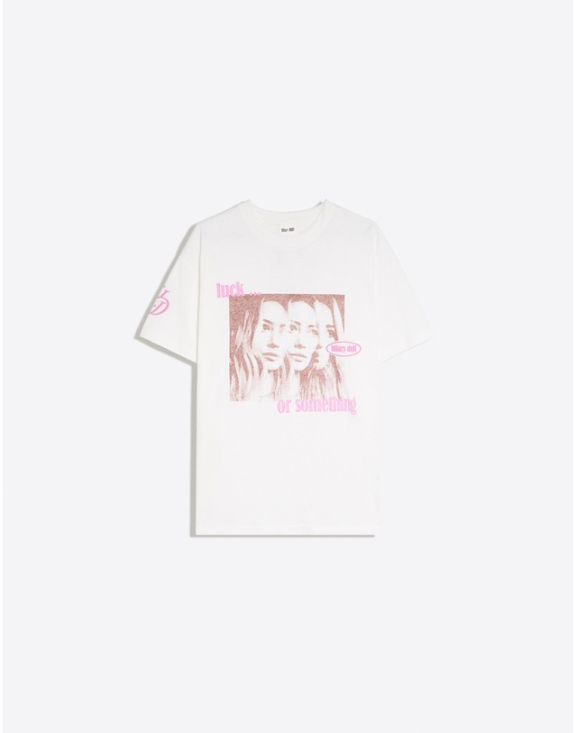 버쉬카 버쉬카 힐러리 더프 프린트 반팔 티셔츠 4039/583 OFF WHITE 아이보리 착용컷