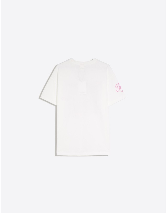 버쉬카 버쉬카 힐러리 더프 프린트 반팔 티셔츠 4039/583 OFF WHITE 아이보리 착용컷