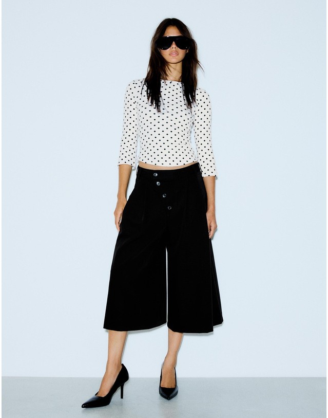 버쉬카 버쉬카 도트 보트넥 긴팔 티셔츠 3499/272 WHITE / BLACK 멀티컬러 착용컷