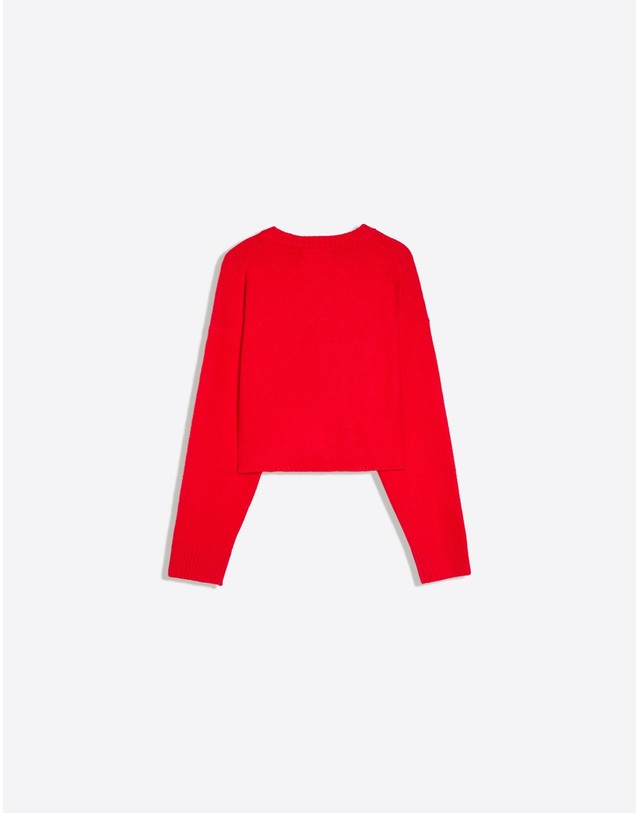 버쉬카 버쉬카 소프트 크롭 라운드넥 가디건 2549/097 RED 레드 착용컷