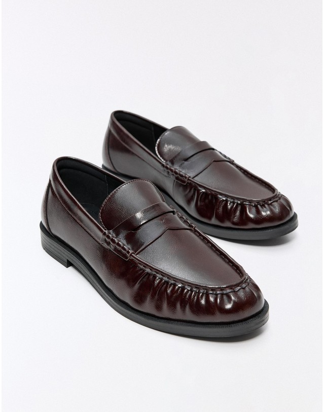 버쉬카 버쉬카 셔링 페니 로퍼 2628/864 BROWN 레드 착용컷