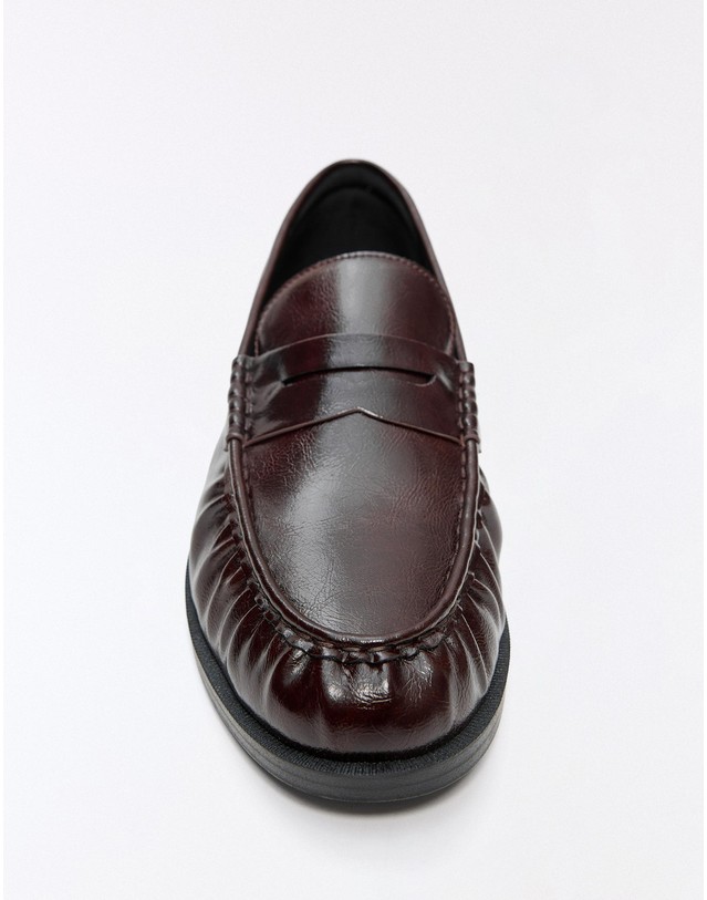 버쉬카 버쉬카 셔링 페니 로퍼 2628/864 BROWN 레드 착용컷