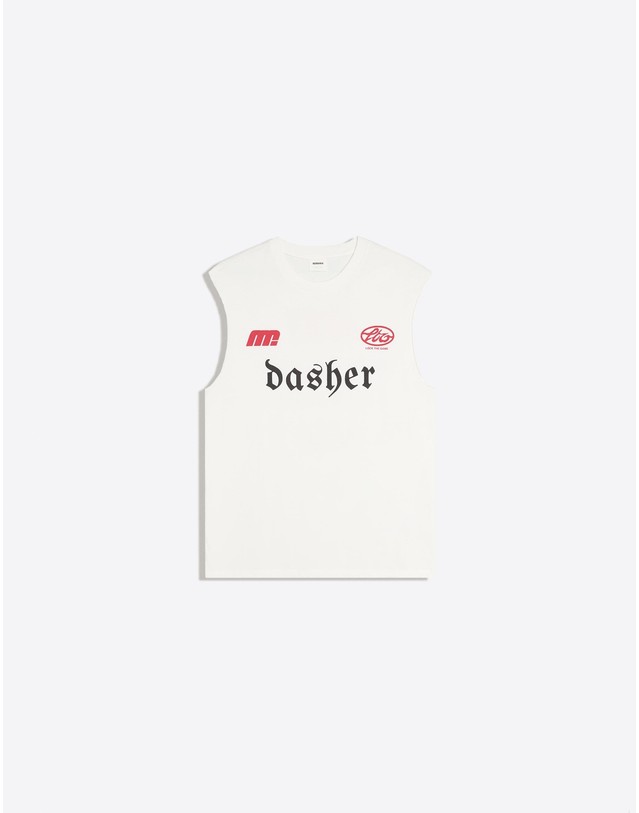버쉬카 버쉬카 워커 프린트 민소매 티셔츠 4317/777 OFF WHITE 아이보리 착용컷