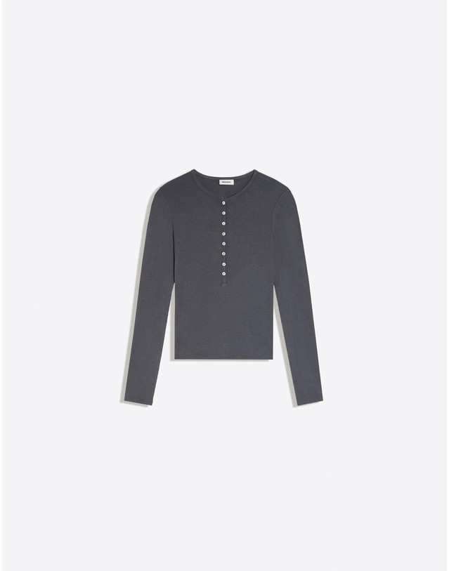 버쉬카 버쉬카 헨리넥 슬림핏 긴팔 티셔츠 3094/093 DARK GREY 그레이 착용컷