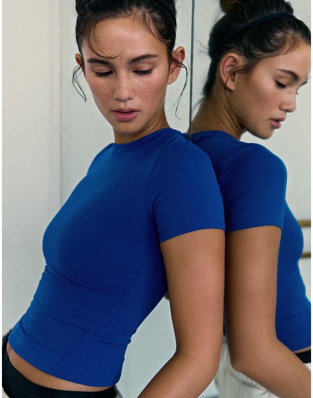 버쉬카 버쉬카 퀵드라이 테크니컬 반팔 티셔츠 3239/143 BLUE 블루 착용컷