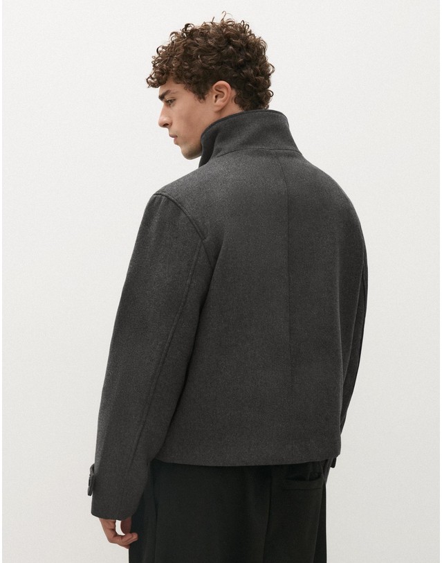 버쉬카 버쉬카 퍼넬넥 더블버튼 펠트 자켓 3133/758 GREY 그레이 착용컷