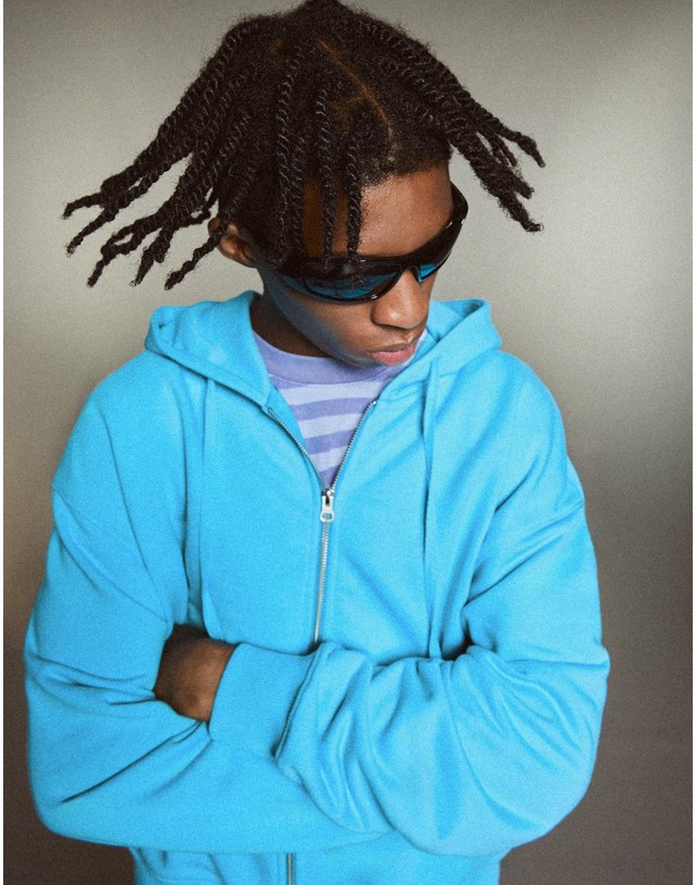버쉬카 버쉬카 오버사이즈 후드 집업 3842/538 LIGHT BLUE 블루 착용컷