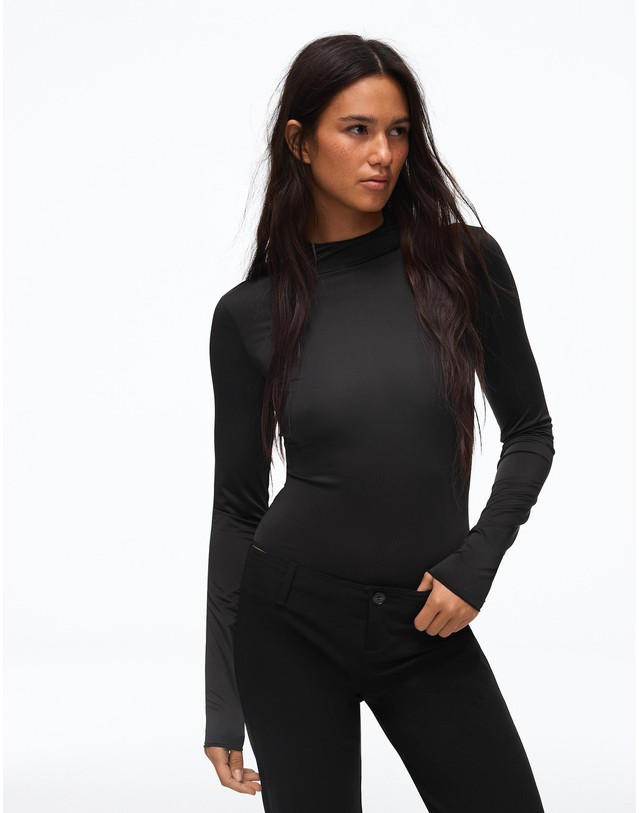 버쉬카 버쉬카 하이넥 긴팔 슬림핏 바디수트 3638/714 BLACK 블랙 착용컷