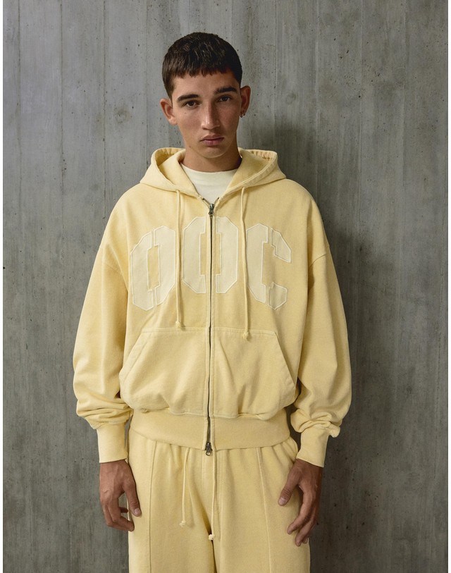 버쉬카 버쉬카 패치 크롭 후드 집업 3843/498 YELLOW 노랑 착용컷