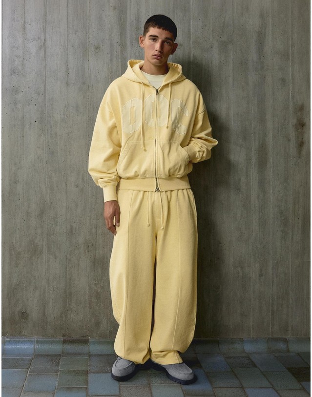버쉬카 버쉬카 패치 크롭 후드 집업 3843/498 YELLOW 노랑 착용컷