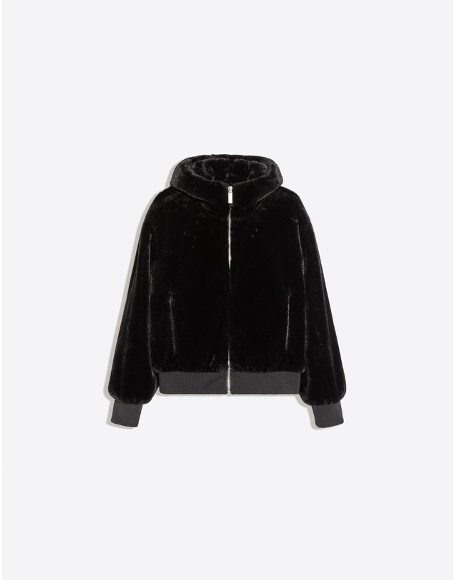 버쉬카 버쉬카 페이크 퍼 후드 집업 자켓 3100/273 BLACK 블랙 착용컷
