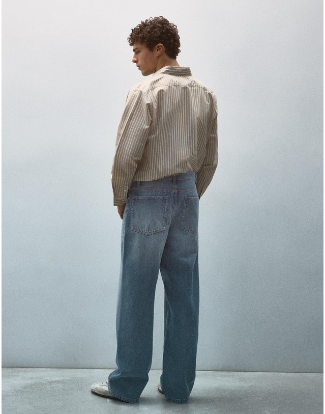 버쉬카 버쉬카 배기핏 워시드 데님 청바지 2882/352 DARK BLUE 블루 착용컷
