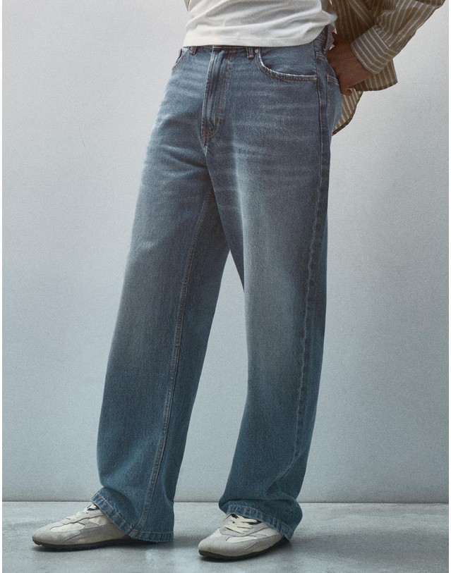 버쉬카 버쉬카 배기핏 워시드 데님 청바지 2882/352 DARK BLUE 블루 착용컷
