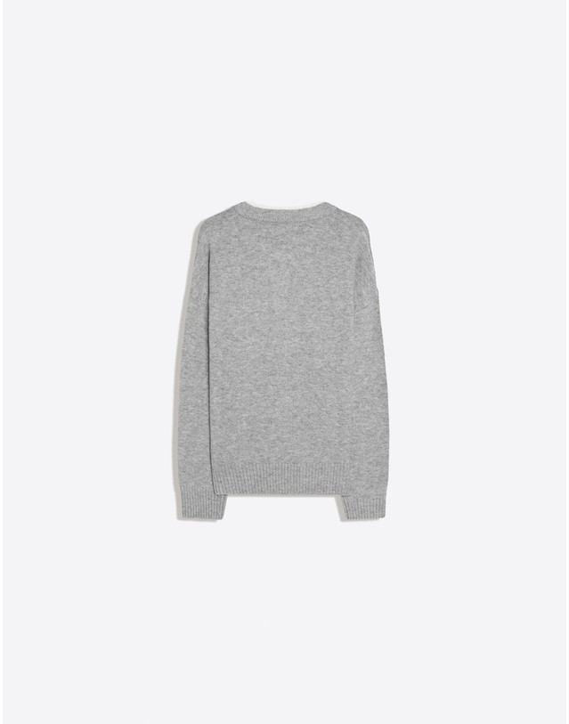 버쉬카 버쉬카 헨리넥 배색 니트 스웨터 4517/693 GREY 그레이 착용컷