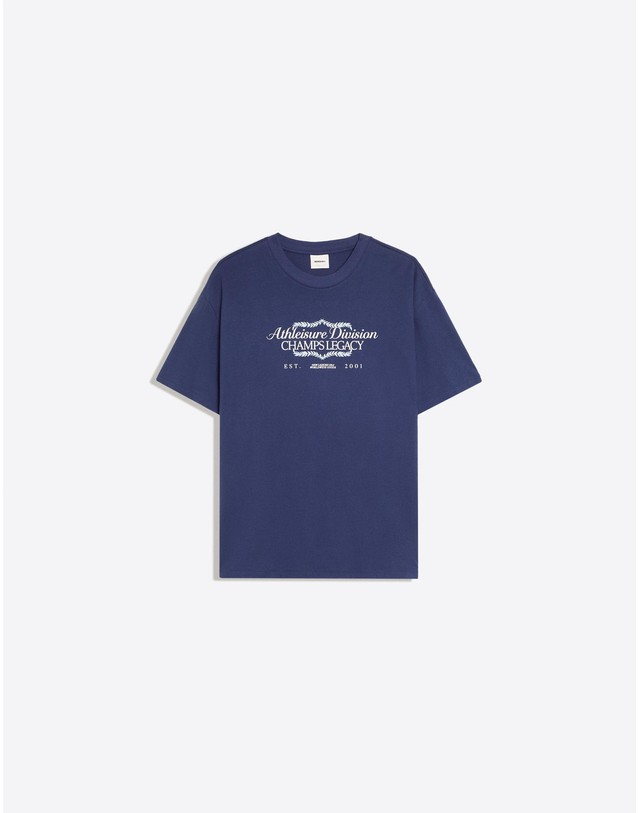 버쉬카 버쉬카 릴렉스핏 프린트 반팔 티셔츠 4304/218 NAVY 네이비 착용컷