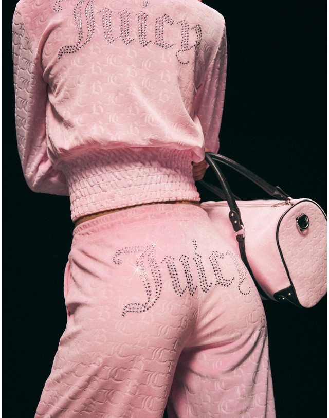 버쉬카 버쉬카 쥬시꾸뛰르 벨벳 와이드 팬츠 3508/714 PINK 핑크 착용컷
