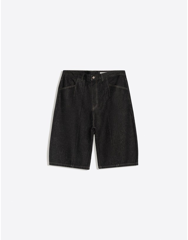 버쉬카 버쉬카 벌룬핏 데님 버뮤다 반바지 4028/534 BLACK 블랙 착용컷