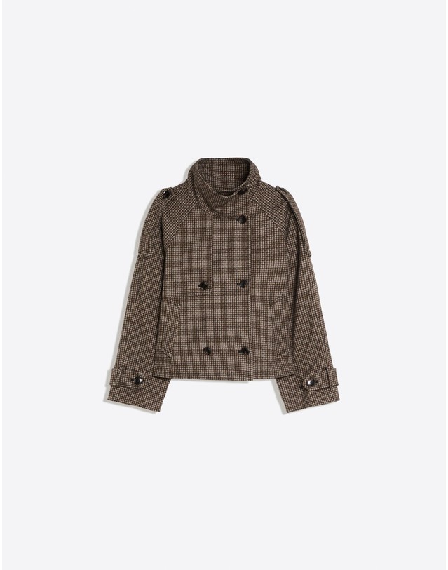 버쉬카 버쉬카 펠트 이펙트 체크 크롭 자켓 2739/758 BROWN 브라운 착용컷