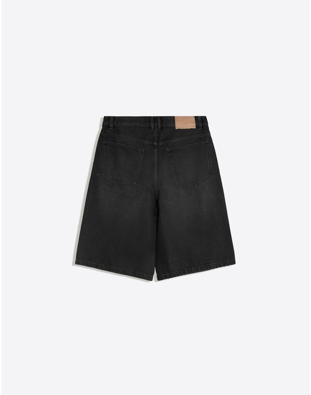 버쉬카 버쉬카 슈퍼 배기 데님 버뮤다 반바지 4027/534 BLACK 네이비 착용컷