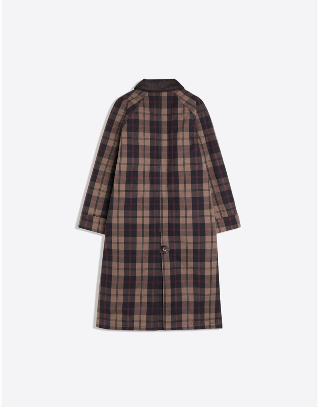 버쉬카 버쉬카 왁스 체크 롱 트렌치 코트 3497/273 BROWN 브라운 착용컷