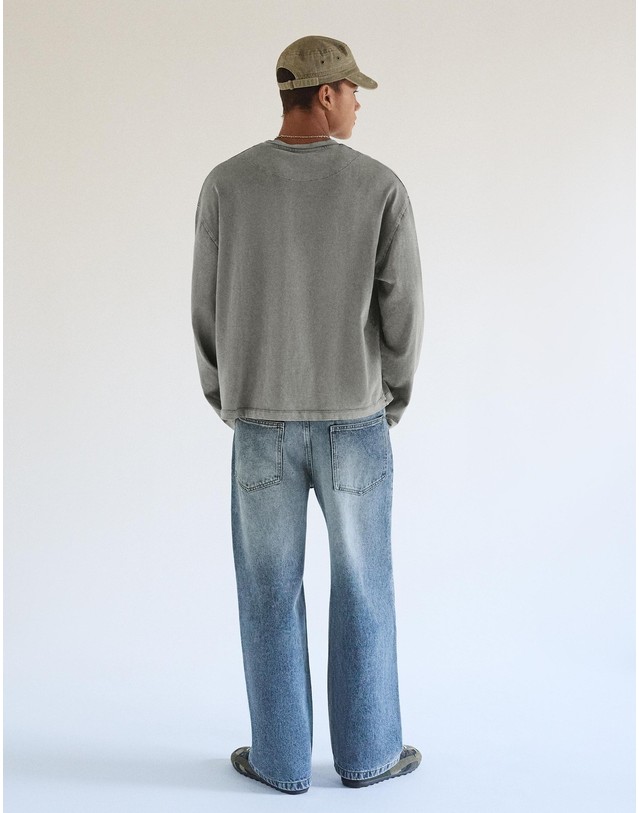 버쉬카 버쉬카 슈퍼 배기 스타 패치 청바지 4031/335 LIGHT BLUE 블루 착용컷