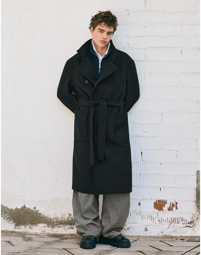 버쉬카 버쉬카 하이넥 벨트 롱 코트 3129/752 BLACK 블랙 착용컷