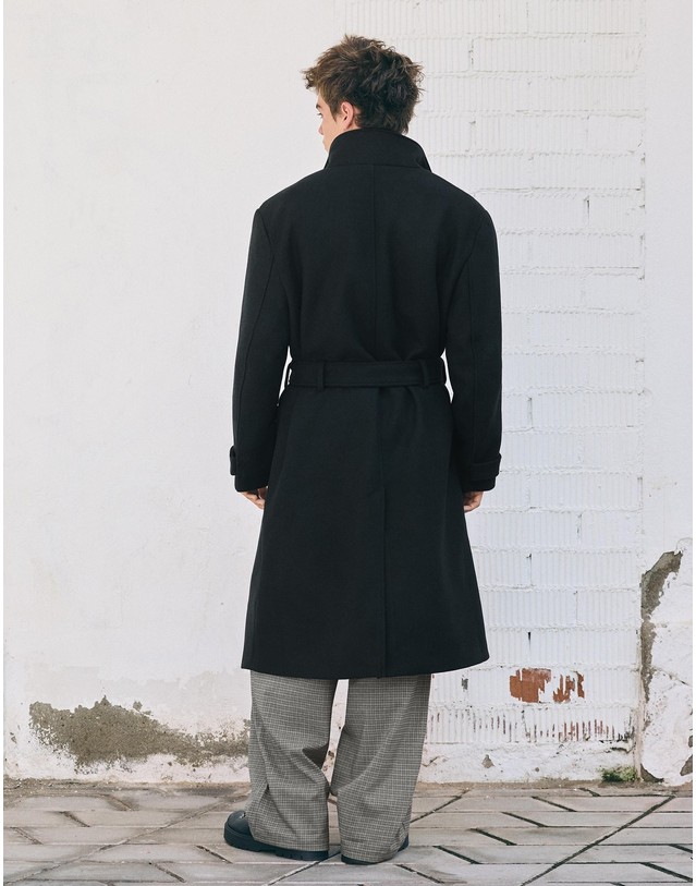 버쉬카 버쉬카 하이넥 벨트 롱 코트 3129/752 BLACK 블랙 착용컷