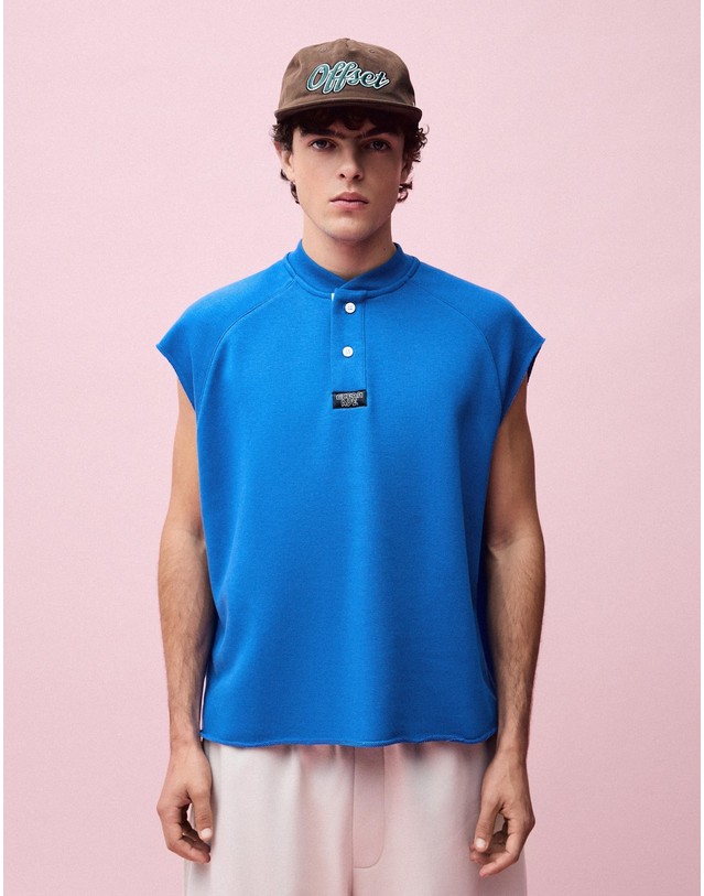 버쉬카 버쉬카 플리스 헨리넥 민소매 탑 4487/734 BLUE 블루 착용컷