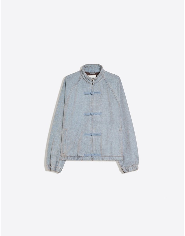 버쉬카 버쉬카 클래스프 하이넥 데님 자켓 2807/156 LIGHT BLUE 블루 착용컷