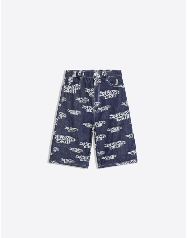 버쉬카 버쉬카 자카드 데님 버뮤다 반바지 4702/074 NAVY 네이비 착용컷
