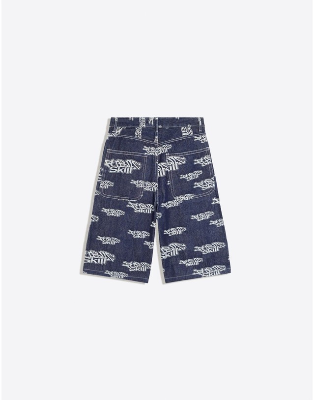 버쉬카 버쉬카 자카드 데님 버뮤다 반바지 4702/074 NAVY 네이비 착용컷