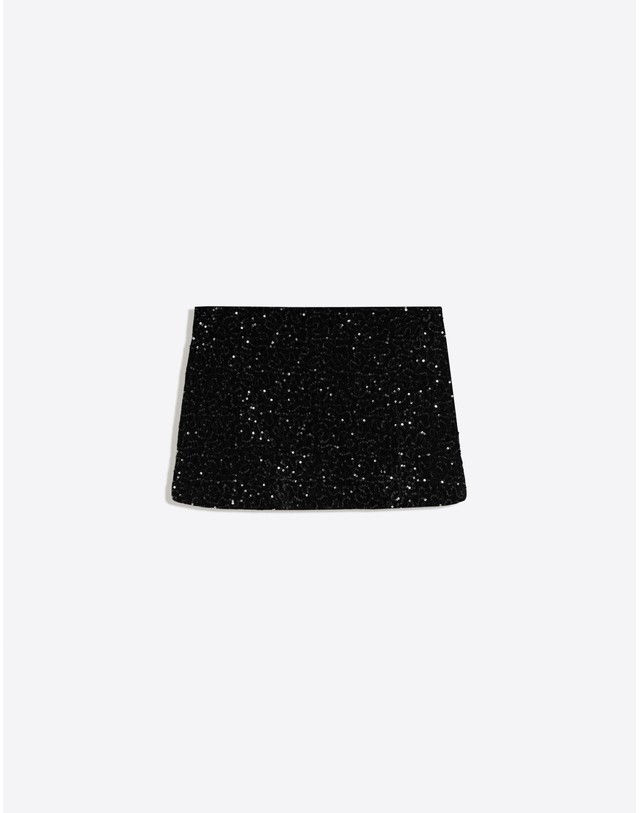 버쉬카 버쉬카 시퀸 벨벳 미니 스커트 4546/254 BLACK 블랙 착용컷