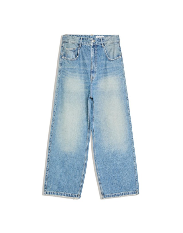 버쉬카 버쉬카 자수 스케이터 와이드 청바지 3831/534 LIGHT BLUE 블루 착용컷