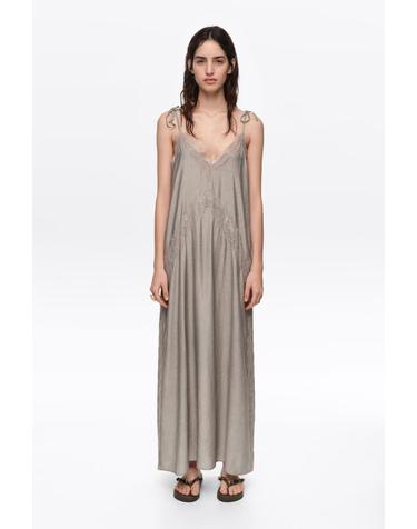 빔바이롤라 레이스 브이넥 롱 캐미솔 원피스 261BR9002.13007 SILVER
