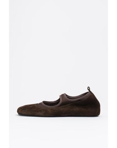 빔바이롤라 스웨이드 트리콧 발레리나 플랫 262BZ0420.10602 DARK BROWN