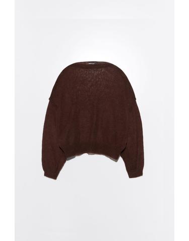 빔바이롤라 오버핏 보트넥 모헤어 울 니트 스웨터 262BR7204.10602 DARK BROWN