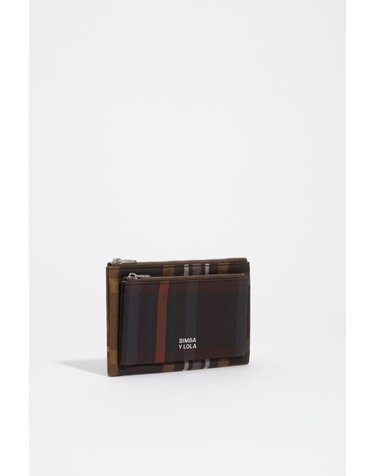 빔바이롤라 타탄 체크 포켓 파우치 지갑 262BBV205.20254 TARTAN CHOCOLATE GREEN