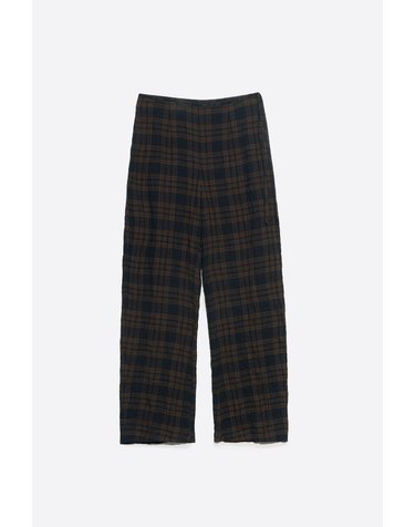 빔바이롤라 체크 캐럿핏 로우라이즈 와이드 팬츠 262BR6019.12602 DARK BROWN