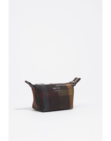 빔바이롤라 타탄 체크 트라페치오 파우치 262BBV104.20254 TARTAN CHOCOLATE GREEN