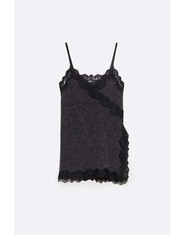 빔바이롤라 레이스 트림 모헤어 스트랩 탑 262BR7223.10016 DARK GREY MELANGE