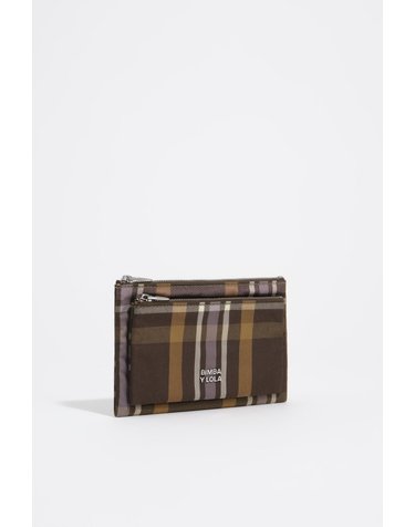 빔바이롤라 타탄 체크 자카드 파우치 지갑 262BBK205.21253 TARTAN HUNTER GREEN
