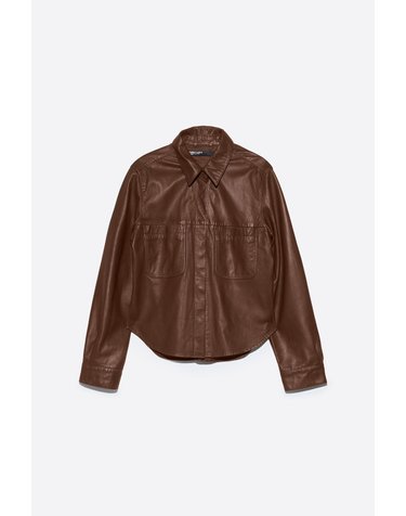 빔바이롤라 브라운 워시드 레더 셔츠 262BR2099.10600 BROWN