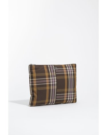 빔바이롤라 타탄 체크 패치워크 파우치 262BBK405.11253 TARTAN HUNTER GREEN