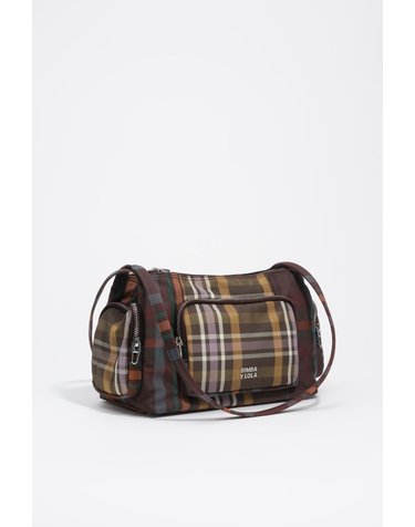 빔바이롤라 타탄 체크 포켓 라지 숄더백 262BBKJ9L.21254 TARTAN CHOCOLATE GREEN